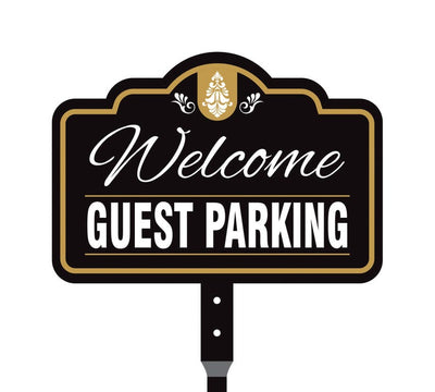 Guest Parking Only Yard Sign with 16" Stake, Rust-Free Aluminum Parking Sign for Visitors, Reserved Guest Outdoor Lawn Parking Marker
