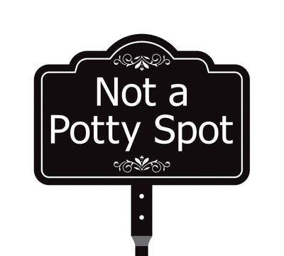 Not a Potty Spot Yard Sign with 16" Stake, Rust-Free Aluminum Dog Poop Warning Sign, Clean Up After Your Dog Outdoor Lawn Pet Waste Sign