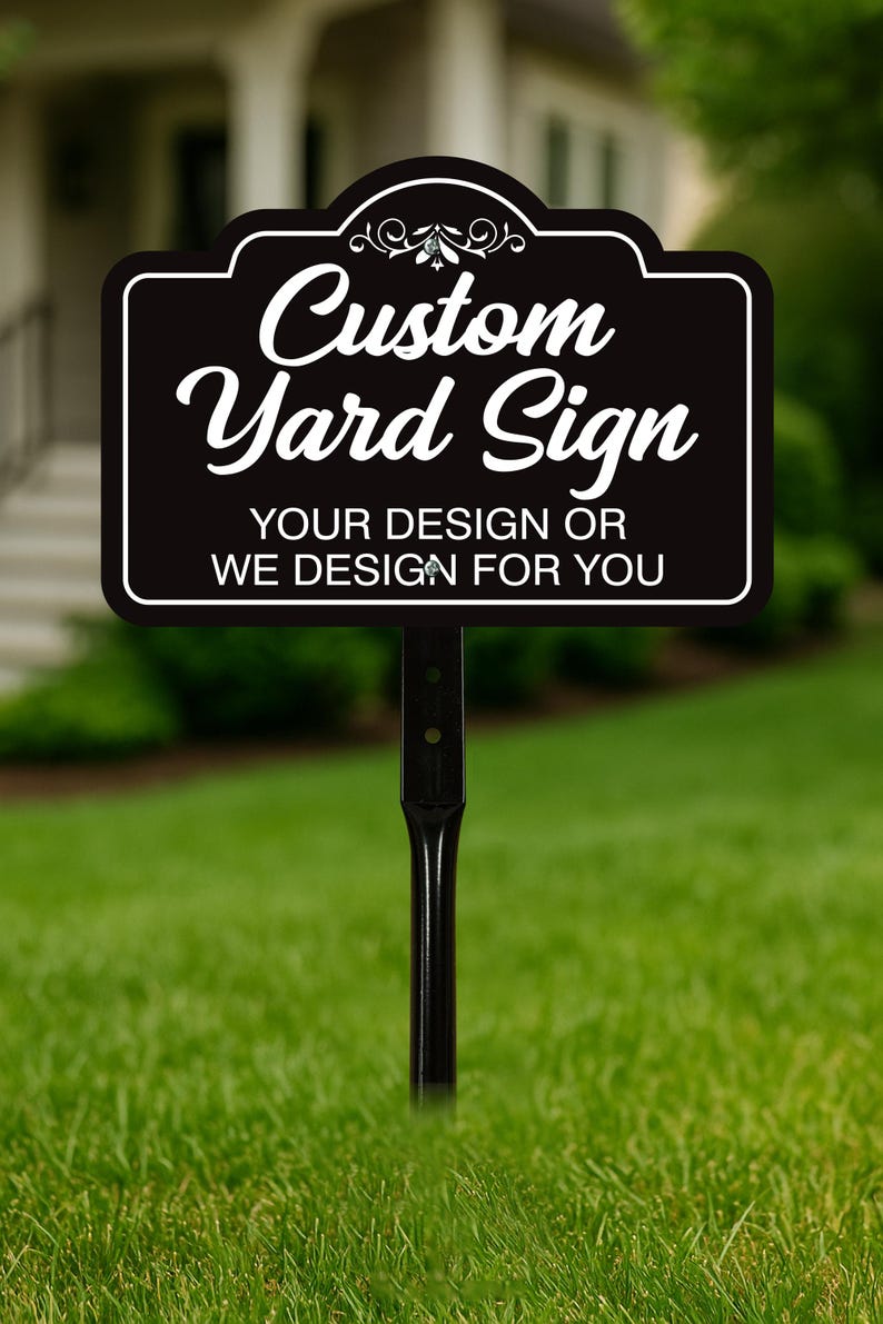 3 Pack Custom Aluminum Yard Sign with 16" Stake, Personalized Metal Outdoor Sign, Fully Customizable Lawn Marker for Home, Business, Events