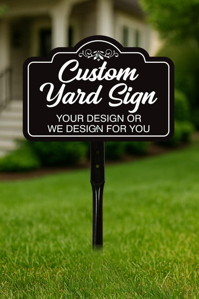 2 Pack Custom Aluminum Yard Sign with 16" Stake, Personalized Metal Outdoor Sign, Fully Customizable Lawn Marker for Home, Business, Events