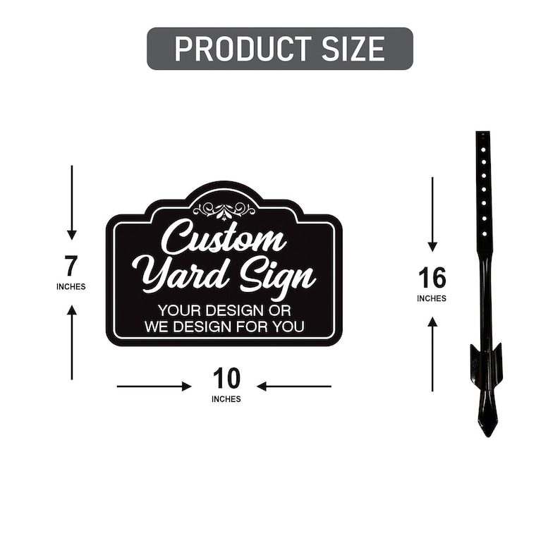 2 Pack Custom Aluminum Yard Sign with 16" Stake, Personalized Metal Outdoor Sign, Fully Customizable Lawn Marker for Home, Business, Events