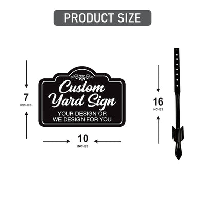 2 Pack Custom Aluminum Yard Sign with 16" Stake, Personalized Metal Outdoor Sign, Fully Customizable Lawn Marker for Home, Business, Events