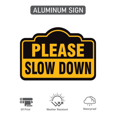 3 Pack Please Slow Down Yard Sign with 16" Stake, Rust-Free Aluminum Drive Safely Sign, Outdoor Traffic Warning Sign for Neighborhoods, Yard