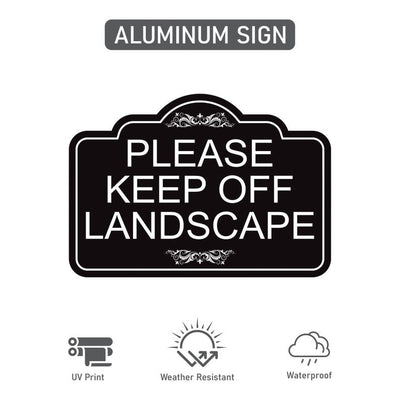 Please Keep Off Landscape Yard Sign with 16" Stake, Rust-Free Aluminum Stay Off Grass Warning Sign, Outdoor Lawn and Garden Protection Sign