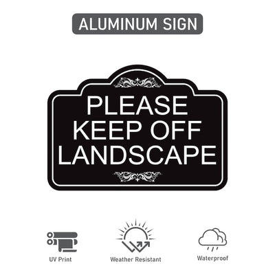 2 Pack Please Keep Off Landscape Yard Sign with 16" Stake, Rust-Free Aluminum Stay Off Grass Warning Sign, Outdoor Lawn Garden Protection