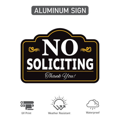 2 Pack No Soliciting Yard Sign with 16" Stake, Rust-Free Aluminum No Solicitors Warning Sign, Outdoor Home Privacy and Security Lawn Sign