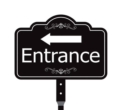 2 Pack Entrance Yard Sign with Arrow and 16" Stake, Aluminum Directional Enter Sign, Outdoor Lawn Entry Marker for Events, Homes, Businesses