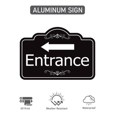 2 Pack Entrance Yard Sign with Arrow and 16" Stake, Aluminum Directional Enter Sign, Outdoor Lawn Entry Marker for Events, Homes, Businesses