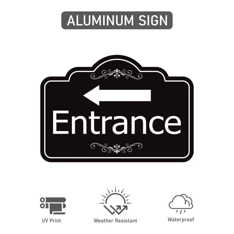 3 Pack Entrance Yard Sign with Arrow and 16" Stake, Aluminum Directional Enter Sign, Outdoor Lawn Entry Marker for Events, Homes, Businesses
