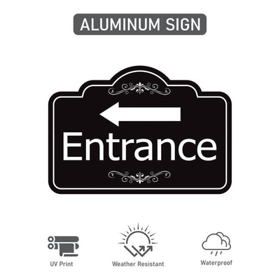 3 Pack Entrance Yard Sign with Arrow and 16" Stake, Aluminum Directional Enter Sign, Outdoor Lawn Entry Marker for Events, Homes, Businesses