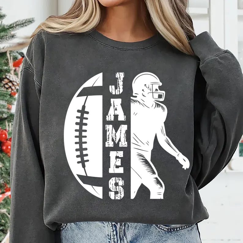 Personalized Football Mom Sweatshirt, Custom Game Day Women’s Football SweatShirt, Fall Football Season SweatShirt