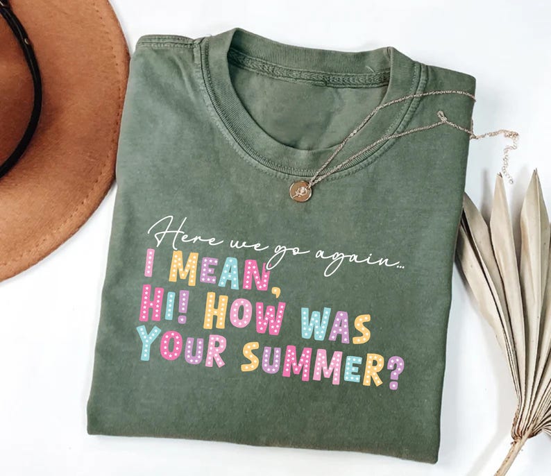 Here We Go Again  Short Sleeve Shirt, Funny Back to School Teacher Short Sleeve Shirt