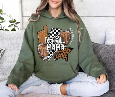 Football Mom Hoodie, Personalized Football Mama Hoodie with Name, Custom Game Day Hoodie
