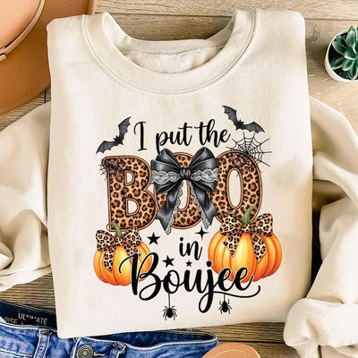 I Put the Boo in Boujee Sweatshirt, Gothic Ghost Halloween SweatShirt, Spooky Vibes SweatShirt