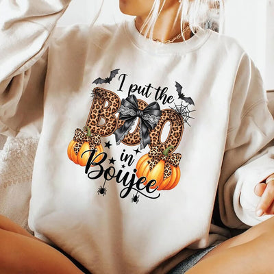 I Put the Boo in Boujee Sweatshirt, Gothic Ghost Halloween SweatShirt, Spooky Vibes SweatShirt