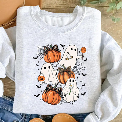 Halloween Coquette Bow Sweatshirt, Spooky Season Aesthetic SweatShirt, Girly Halloween SweatShirt