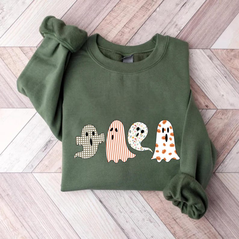 Halloween Ghost Sweatshirt, Cute Fall Ghost SweatShirt, Spooky Season Autumn SweatShirt
