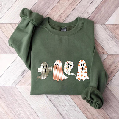 Halloween Ghost Sweatshirt, Cute Fall Ghost SweatShirt, Spooky Season Autumn SweatShirt