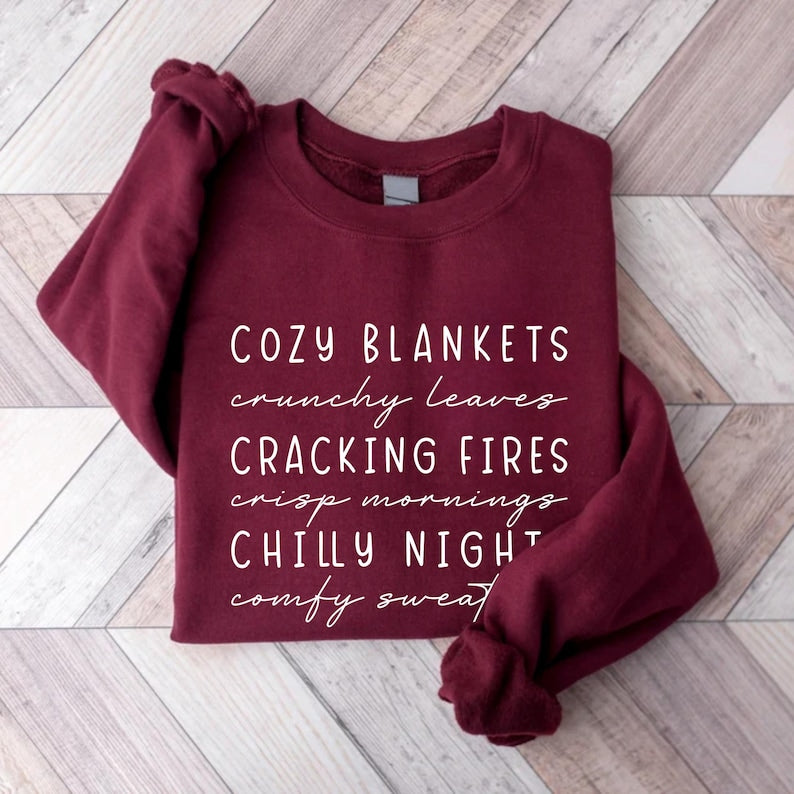 Cozy Season Fall Sweatshirt, Cute Autumn Crewneck SweatShirt, Cozy Fall Graphic SweatShirt, Unisex Fall Vibes SweatShirt