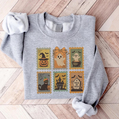 Trick or Treat Sweatshirt, Vintage Halloween Crewneck SweatShirt, Ghost Spooky Season SweatShirt