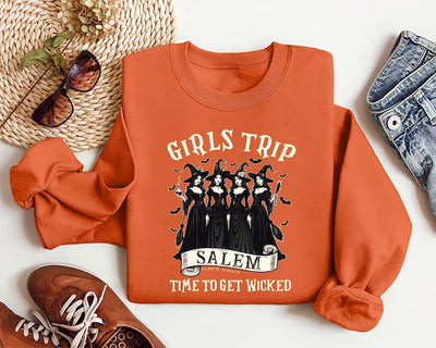 Girls Trip Salem Sweatshirt, Retro Halloween Witch SweatShirt, Salem Massachusetts SweatShirt