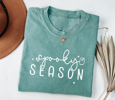 Cute Spooky Season Short Sleeve Shirt, Women’s Halloween Short Sleeve Shirt, Fall Aesthetic Short Sleeve Shirt, Halloween Short SleeveShirt