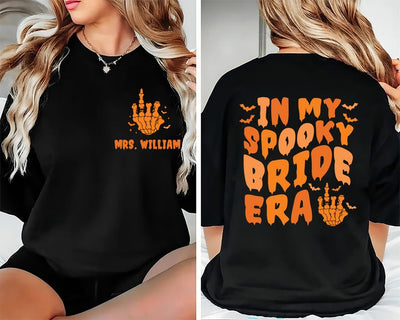 In My Spooky Bride Era Short Sleeve Shirt, Halloween Bride Tee, Engagement Gift, Bachelorette Party Short Sleeve Shirt