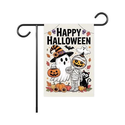 Happy Halloween Garden Flag, Spooky Ghost Jack-O'-Lantern Yard Flag, Small Seasonal Fall Decor, Holiday Party Cosplay Welcome Flag