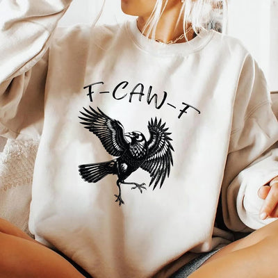 Funny Crow Sweatshirt, F-Caw-F Raven SweatShirt, Black Crow SweatShirt, Gothic Bird SweatShirt