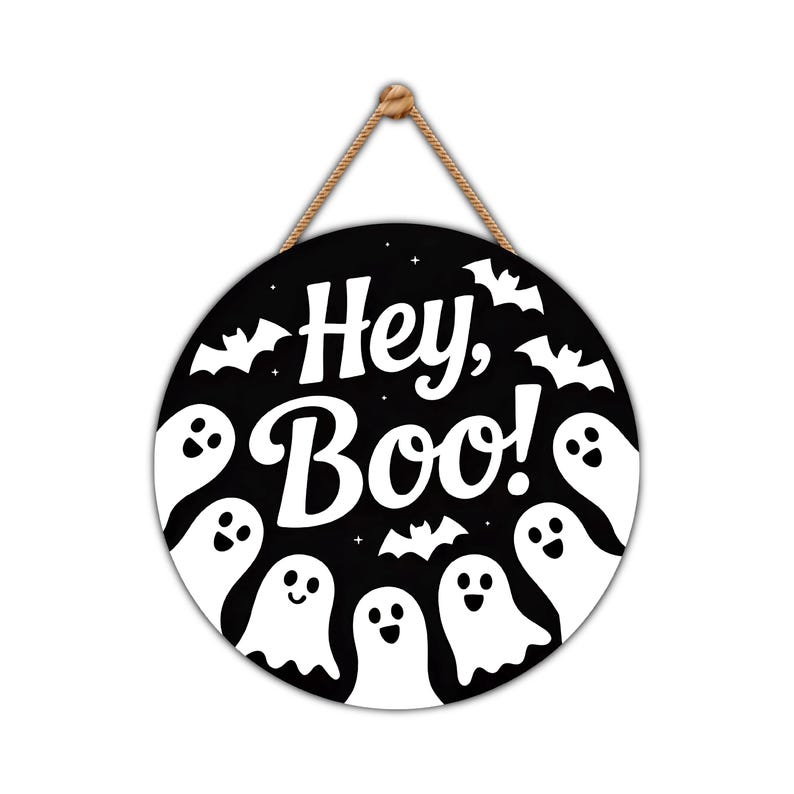 Halloween Welcome Door Sign 12", Hanging Wall Sign for Front Door, Outdoor Halloween Party Door Hanger, Spooky Home Decor Accent