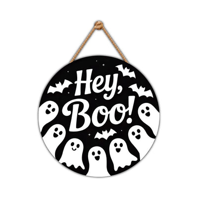 Halloween Welcome Door Sign 12", Hanging Wall Sign for Front Door, Outdoor Halloween Party Door Hanger, Spooky Home Decor Accent