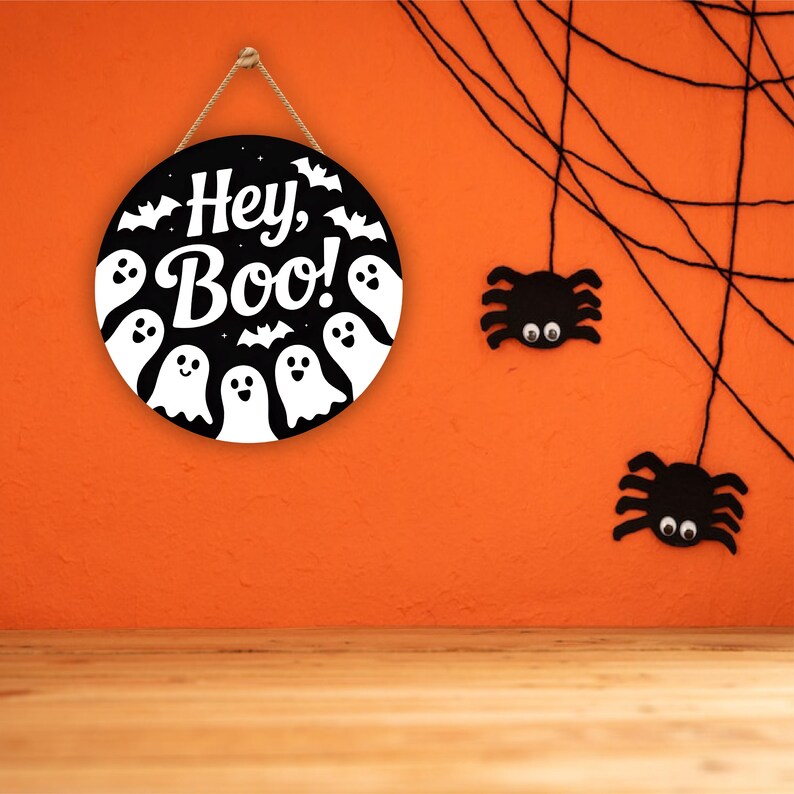 Halloween Welcome Door Sign 12", Hanging Wall Sign for Front Door, Outdoor Halloween Party Door Hanger, Spooky Home Decor Accent