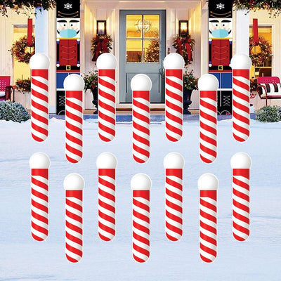 Candy Cane Christmas Yard Signs, Peppermint Lawn Decorations with Stakes, Outdoor Holiday Garden Pathway Patio Winter Xmas Décor