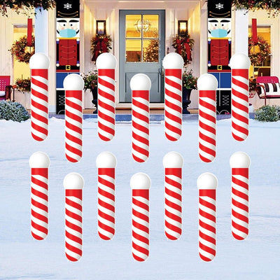 Candy Cane Christmas Yard Signs, Peppermint Lawn Decorations with Stakes, Outdoor Holiday Garden Pathway Patio Winter Xmas Décor