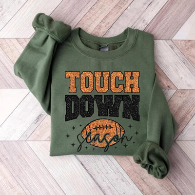 Touch Down Season Sweatshirt, Game Day Football Mom SweatShirt, Football Lover SweatShirt, American Football SweatShirt