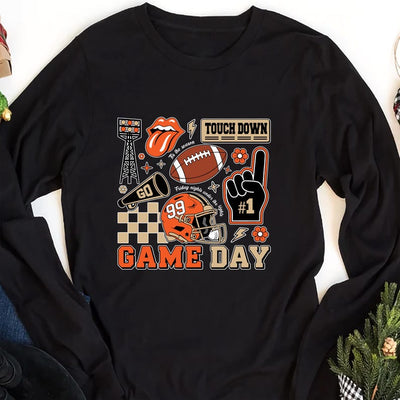Football Collage Long Sleeve Shirt, Football Season Long Sleeve Shirt, Game Day Touchdown Long Sleeve Shirt