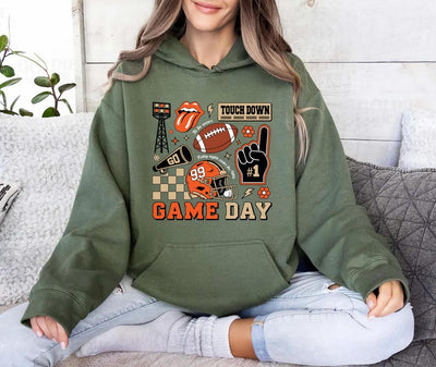Football Collage Hoodie, Football Season Hoodie, Game Day Touchdown Hoodie