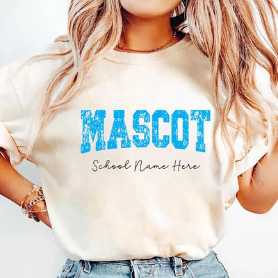 Custom School Mascot Short Sleeve Shirt, School Logo Team Name Short Sleeve Shirt, Back to School Sports Tee, Unisex Spirit Short SleeveShirt