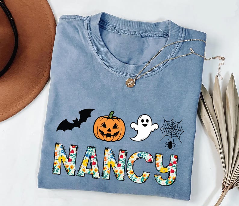 Custom Halloween Short Sleeve Shirt, Personalized Halloween Short Sleeve Shirt, Custom Name Tee, Custom Family Short Sleeve Shirt