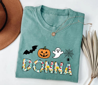 Custom Halloween Short Sleeve Shirt, Personalized Halloween Short Sleeve Shirt, Custom Name Tee, Custom Family Short Sleeve Shirt