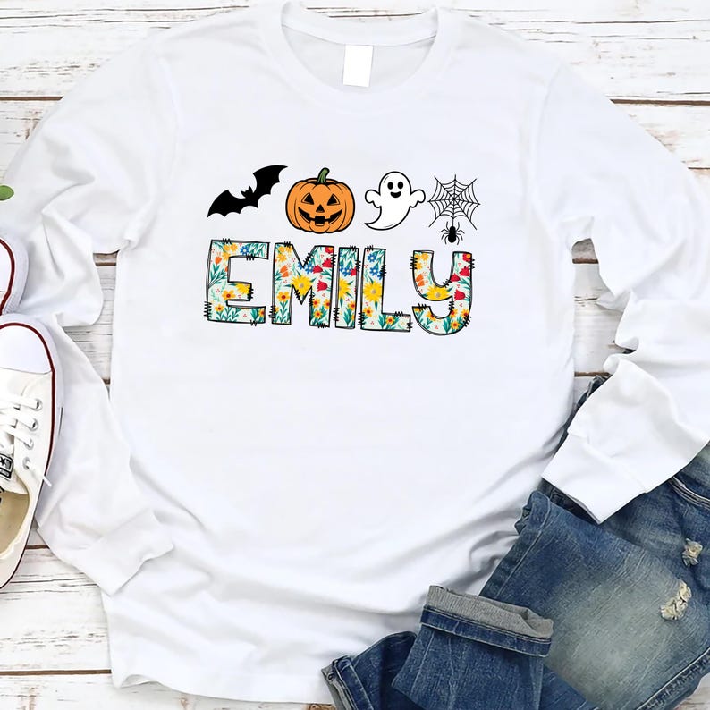 Custom Halloween Long Sleeve Shirt, Personalized Halloween Long Sleeve Shirt