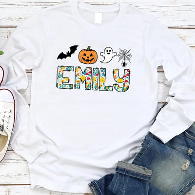Custom Halloween Long Sleeve Shirt, Personalized Halloween Long Sleeve Shirt