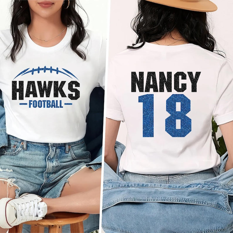 Custom Football Mascot Short Sleeve Shirt, Personalized Team Spirit Tee, Football Mom Short Sleeve Shirt