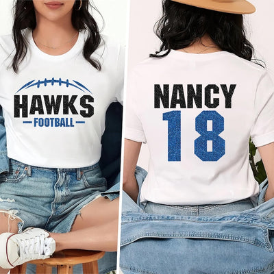 Custom Football Mascot Short Sleeve Shirt, Personalized Team Spirit Tee, Football Mom Short Sleeve Shirt
