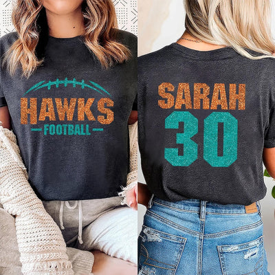 Custom Football Mascot Short Sleeve Shirt, Personalized Team Spirit Tee, Football Mom Short Sleeve Shirt