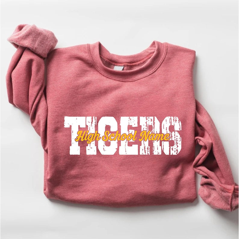 Custom Mascot Sweatshirt, Personalized School Spirit SweatShirt, Team Mascot SweatShirt, Teacher Unisex Sports Team SweatShirt