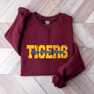 Custom Mascot Sweatshirt, Personalized School Spirit SweatShirt, Team Mascot SweatShirt, Teacher Unisex Sports Team SweatShirt