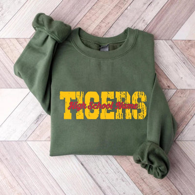 Custom Mascot Sweatshirt, Personalized School Spirit SweatShirt, Team Mascot SweatShirt, Teacher Unisex Sports Team SweatShirt