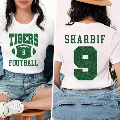 Custom Football Mascot Short Sleeve Shirt, Personalized Team Spirit Tee, Football Mom Short Sleeve Shirt, Customized Game Day Short Sleeve Shirt