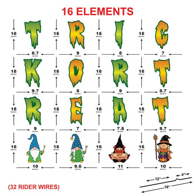 Trick or Treat Gnome Halloween Yard Sign Cutouts, Spooky Lawn Letters with Gnomes, Outdoor Garden Halloween Party Decorations with Stakes